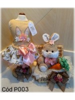 CÓD P003 - VESTIDO PÁSCOA/LISTRA SALMÃO