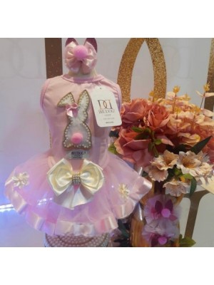 CÓD P008 - VESTIDO COELHO ROSA