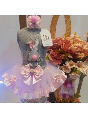 CÓD P009 - VESTIDO COELHO MESCLA